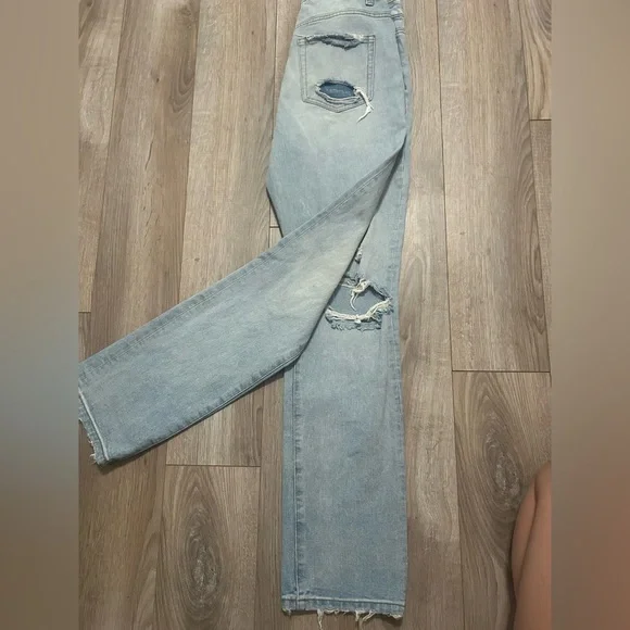 Flying Monkey Light Blue Distressed Jeans - Picture 2 of 3